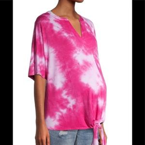 Time and Tru Womens Tie Dye Pink Maternity Top Size XXL 20 New